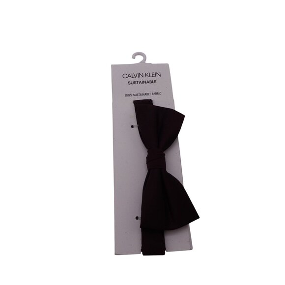 NWT Calvin Klein Men's Sustainable Solid Bow Tie Burgundy - Picture 1 of 6